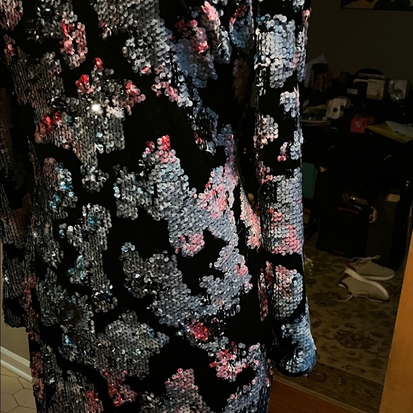 Dress the Population Black and Pink Sequin Midi Dress - Picture 5 of 6